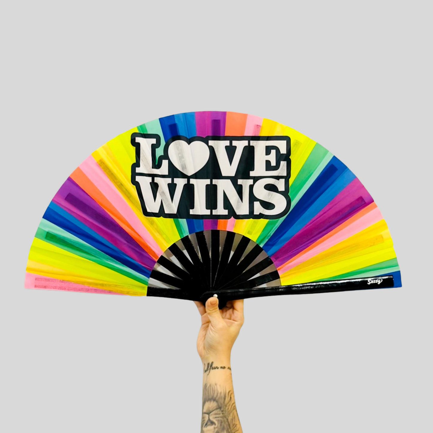 Premium Bamboo Fan – Love Wins