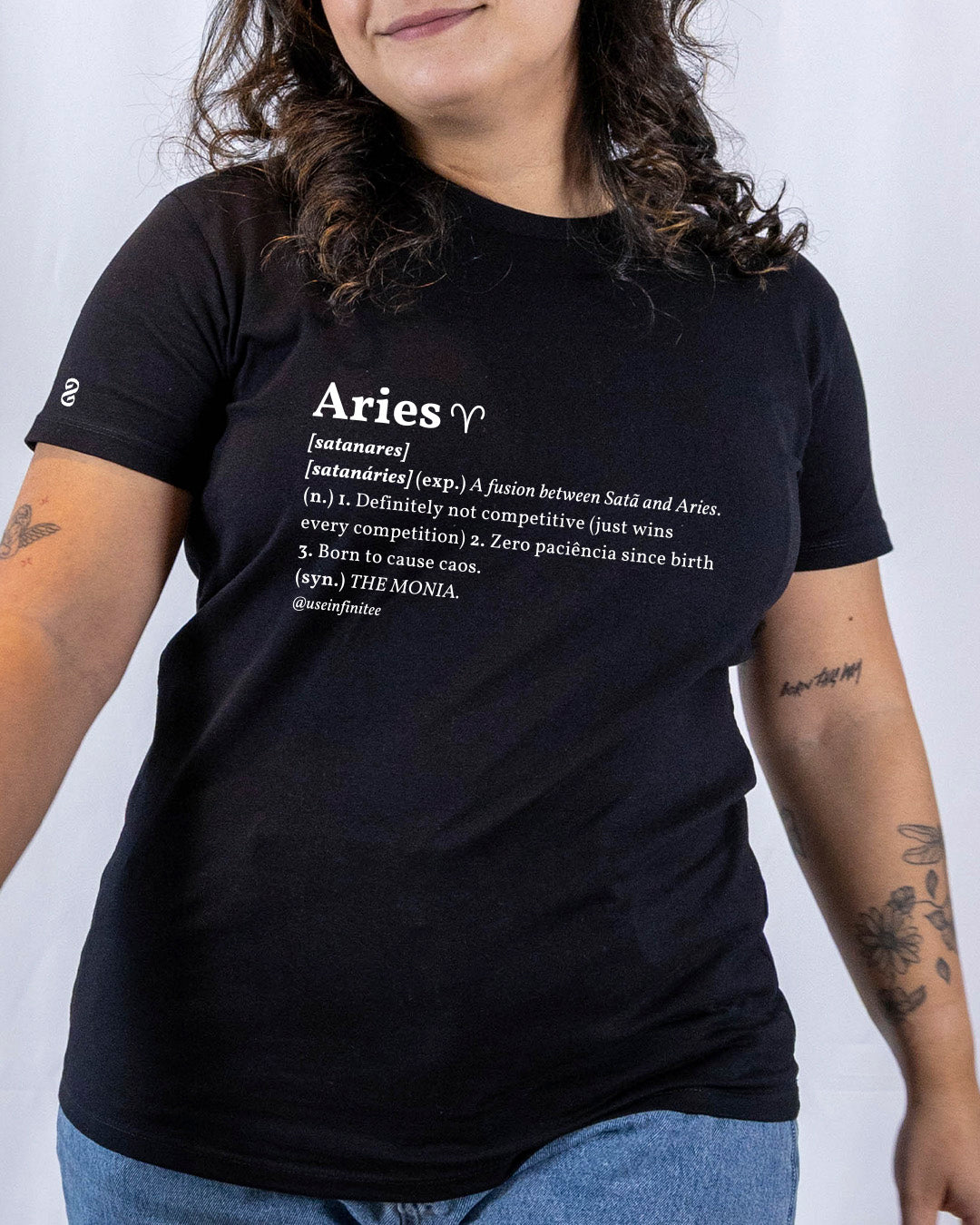 Aries Basic White/Black Unisex T-shirt