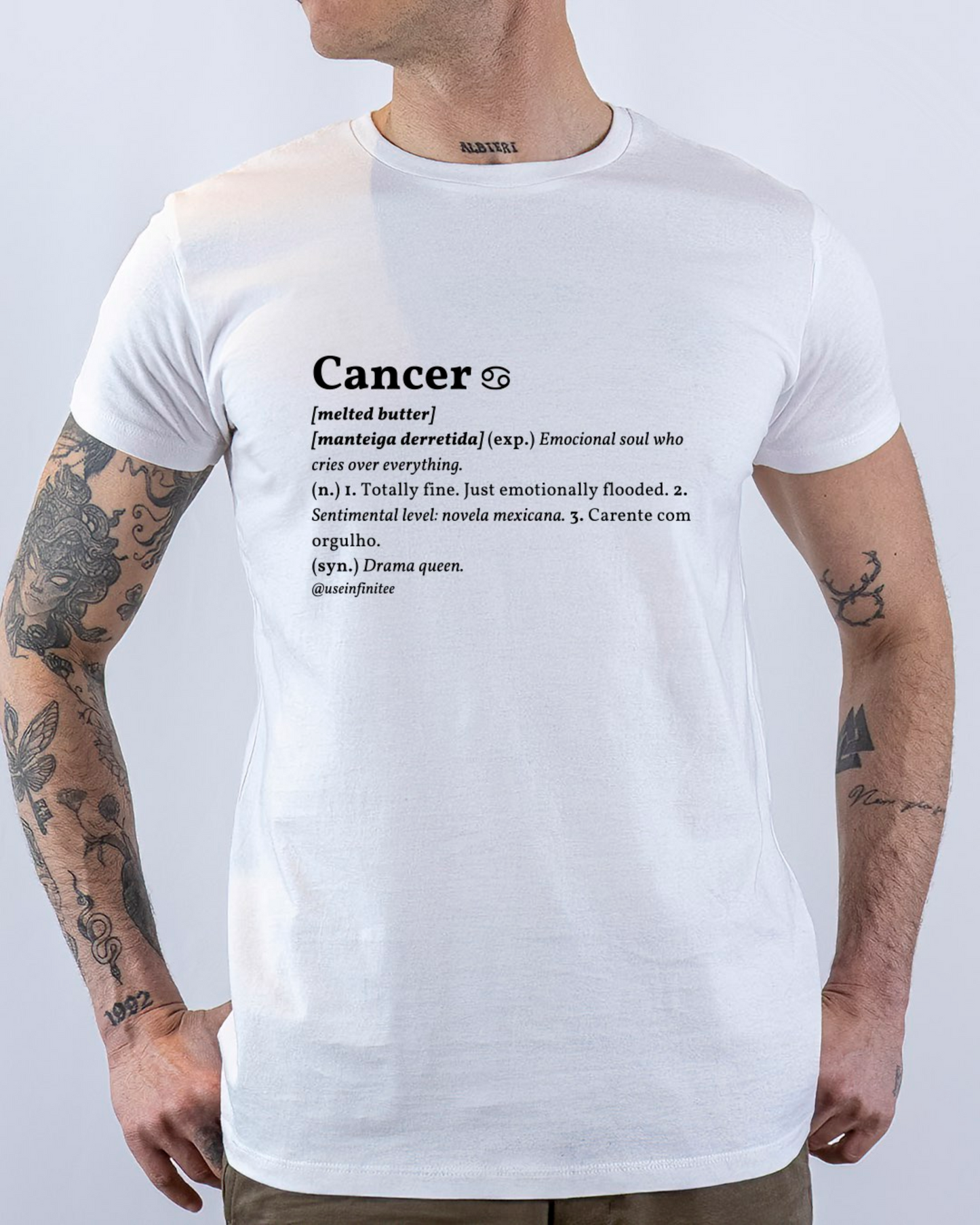 Cancer Basic White/Black Unisex T-shirt