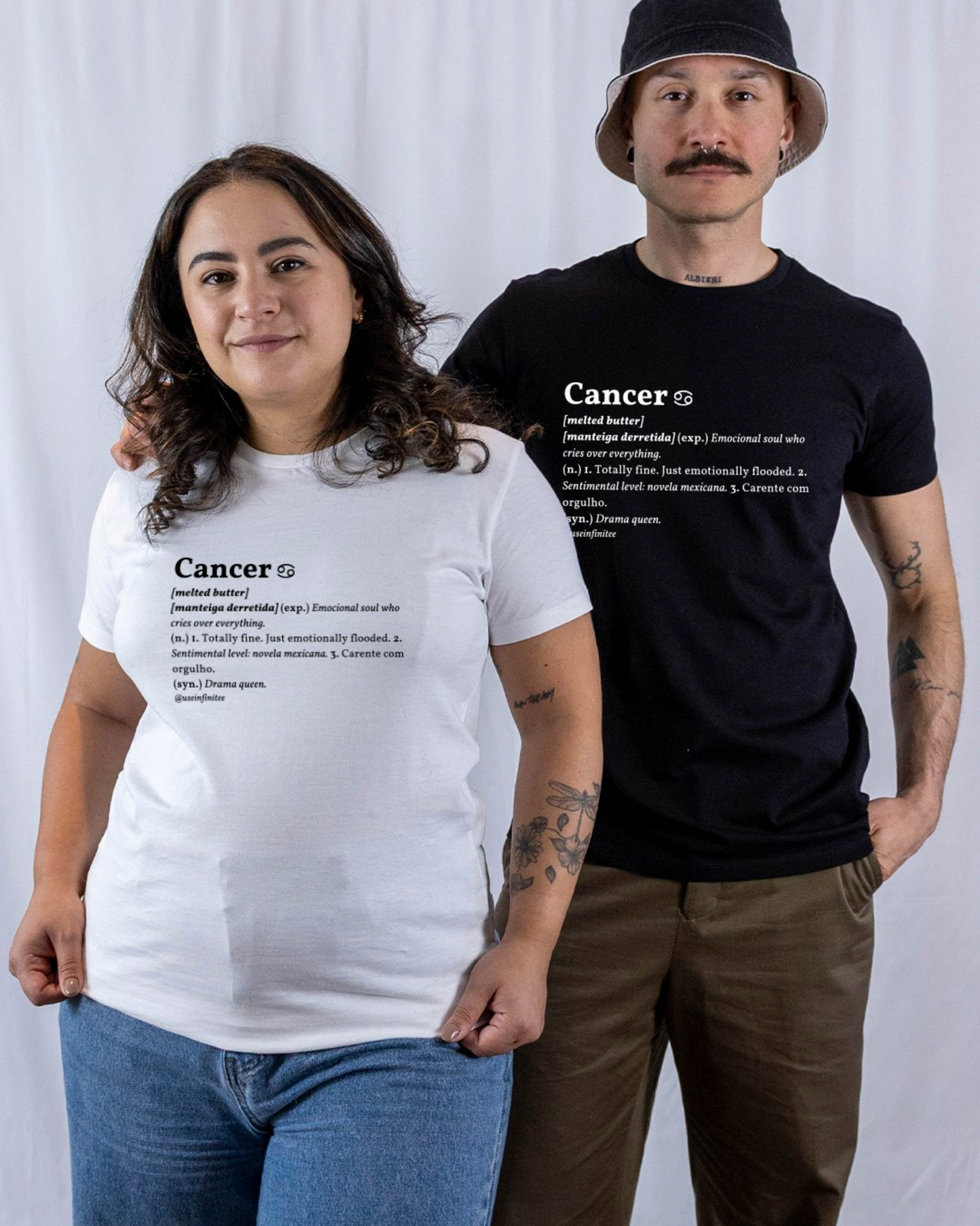 Cancer Basic White/Black Unisex T-shirt