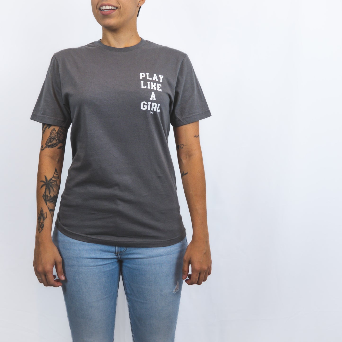 Play Like a Girl Basic Grey Unisex T-shirt