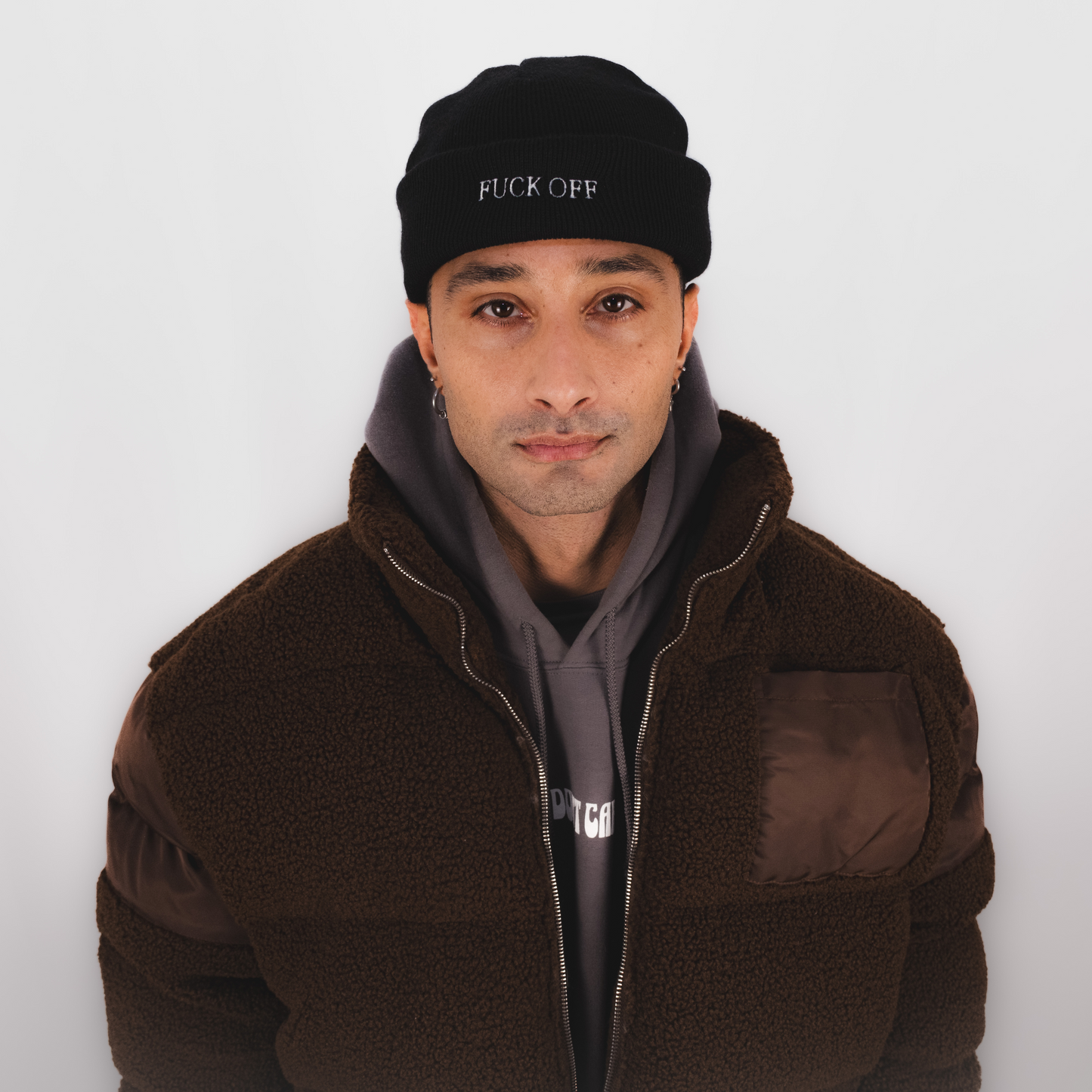 DualStyle Black Cuffed Beanie - Fuck Off