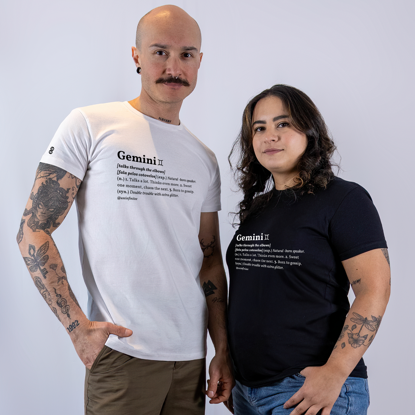 Gemini Basic White/Black Unisex T-shirt