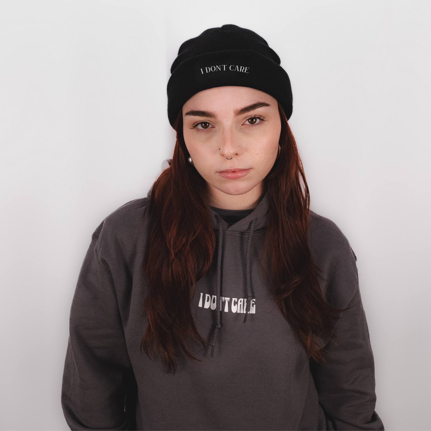 DualStyle Black Cuffed Beanie - I Don't Care