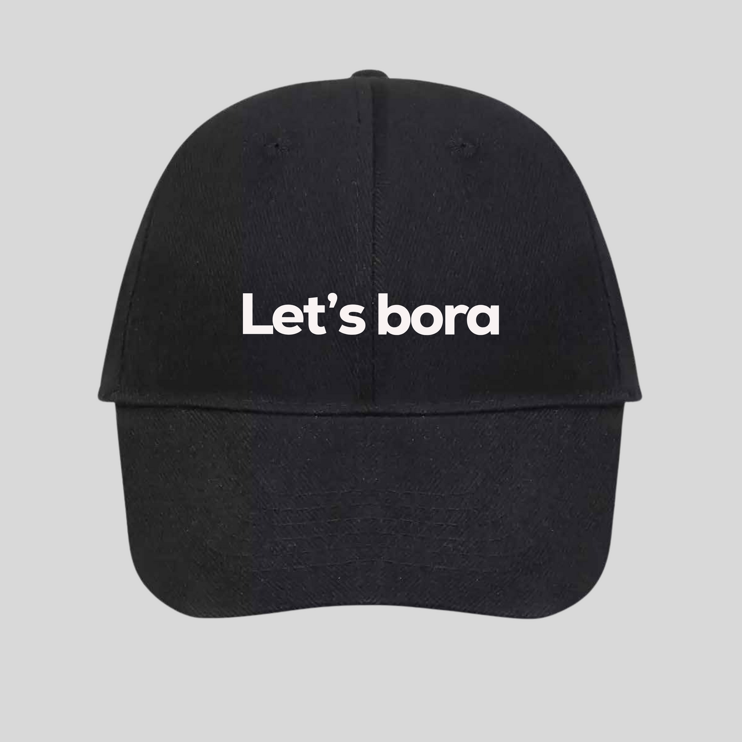 Let's Bora - Black Embroidered Hat