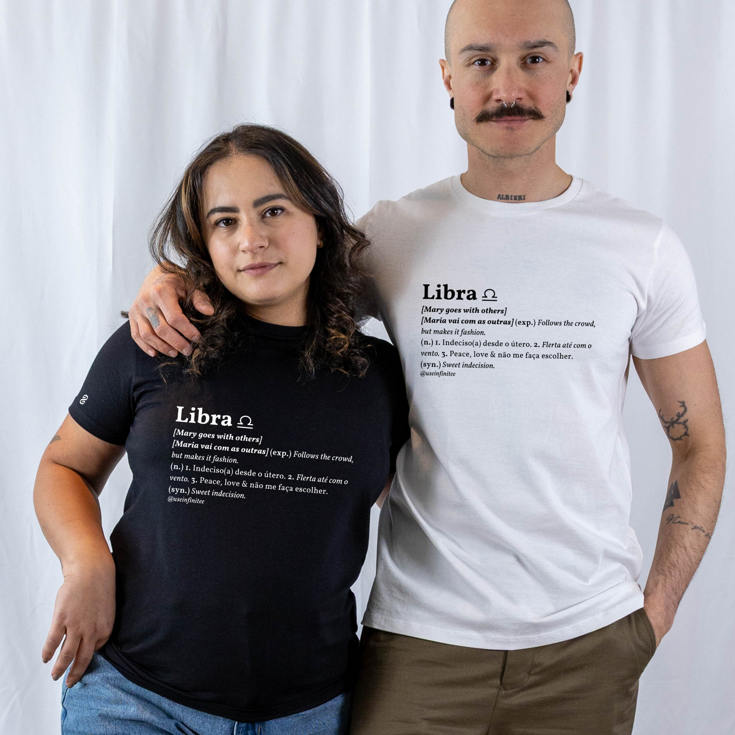 Libra Basic White/Black Unisex T-shirt