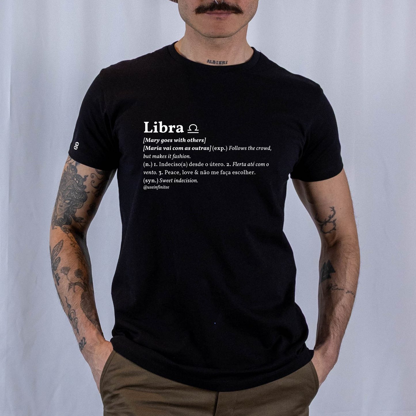 Libra Basic White/Black Unisex T-shirt