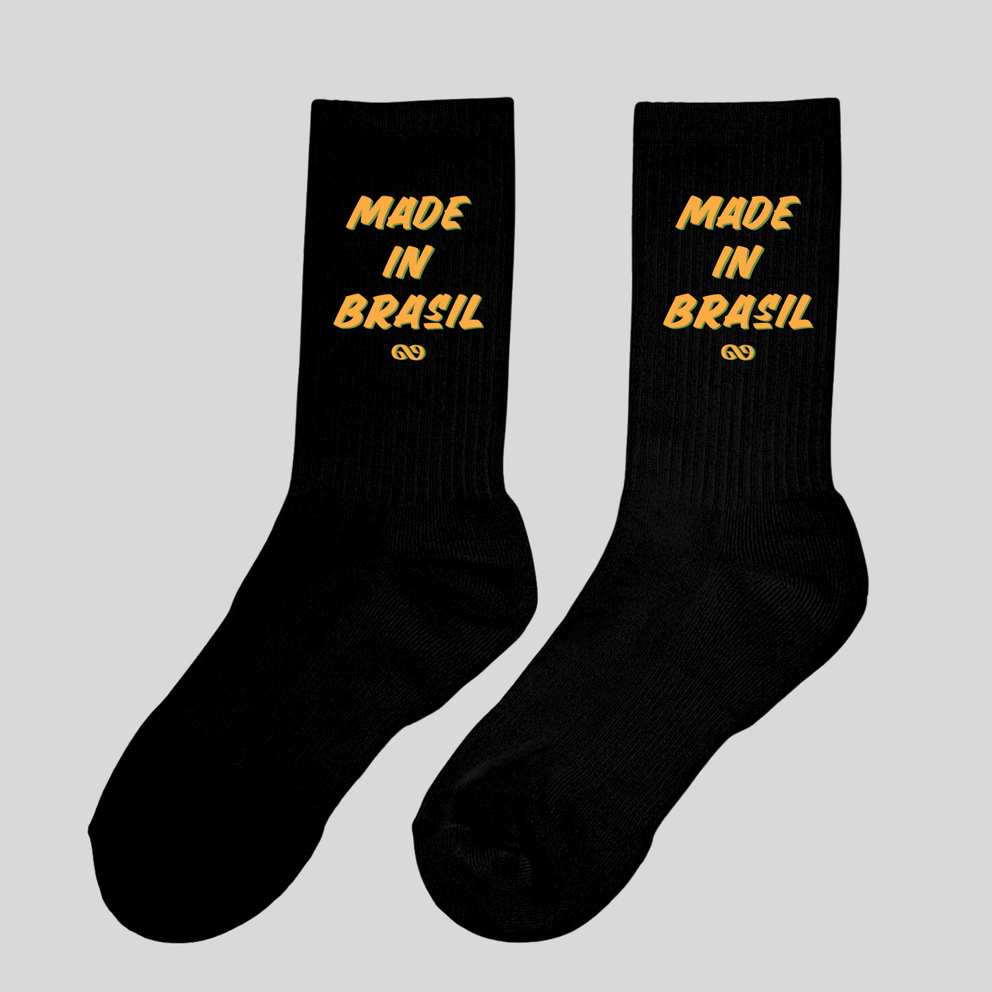 Made in Brasil Black/White Crew Unisex Socks