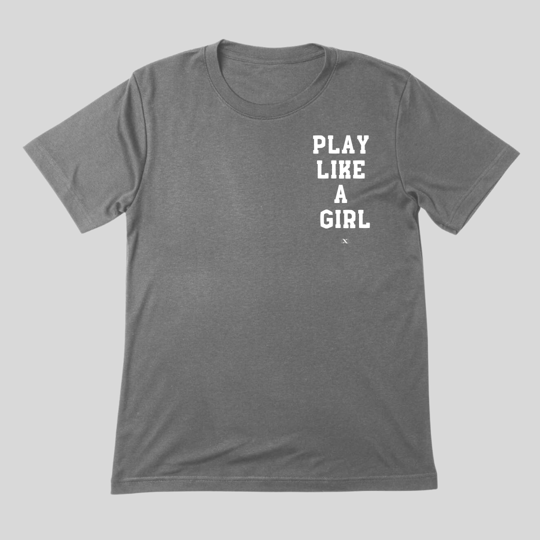 Play Like a Girl Basic Grey Unisex T-shirt