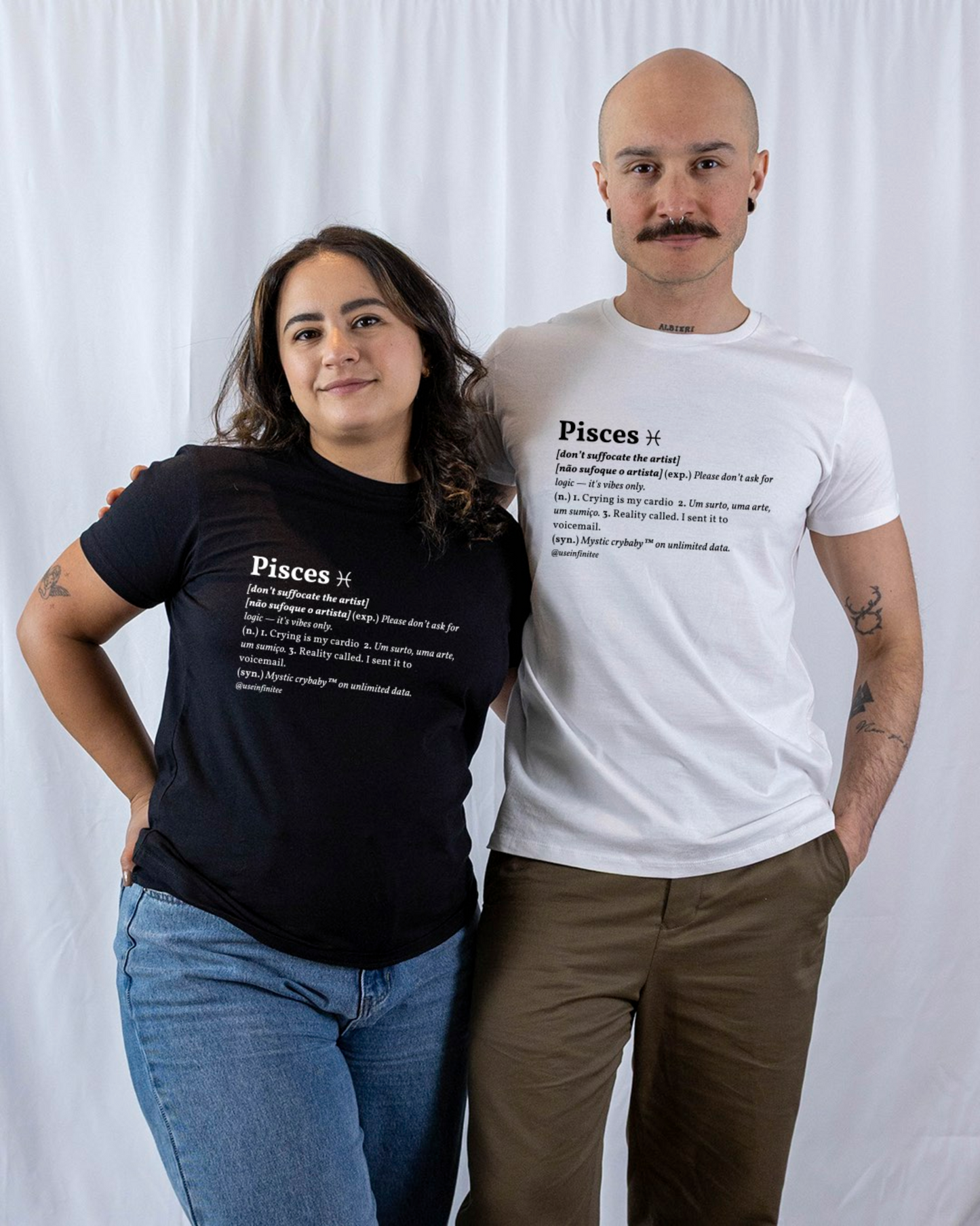 Pisces Basic White/Black Unisex T-shirt