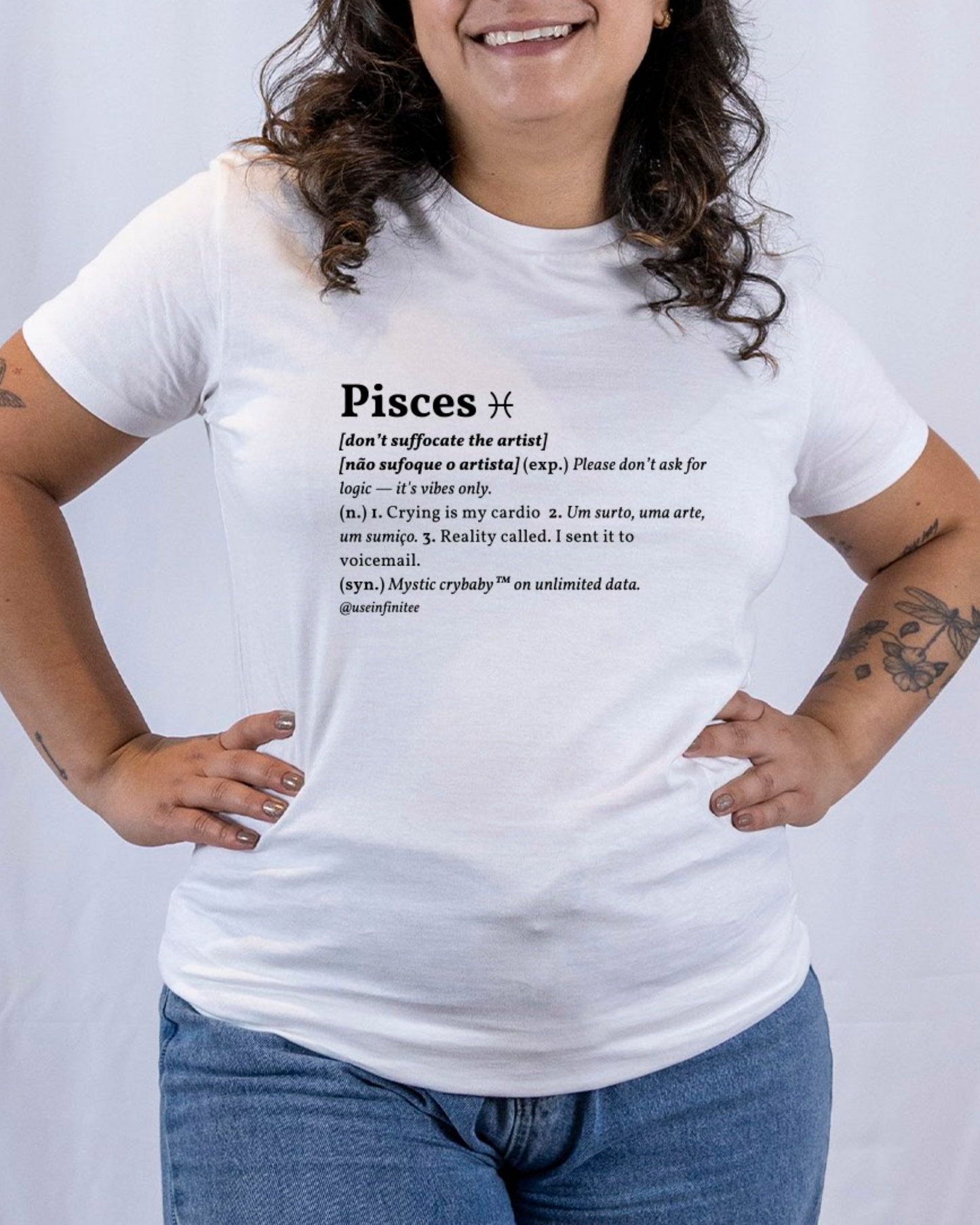 Pisces Basic White/Black Unisex T-shirt