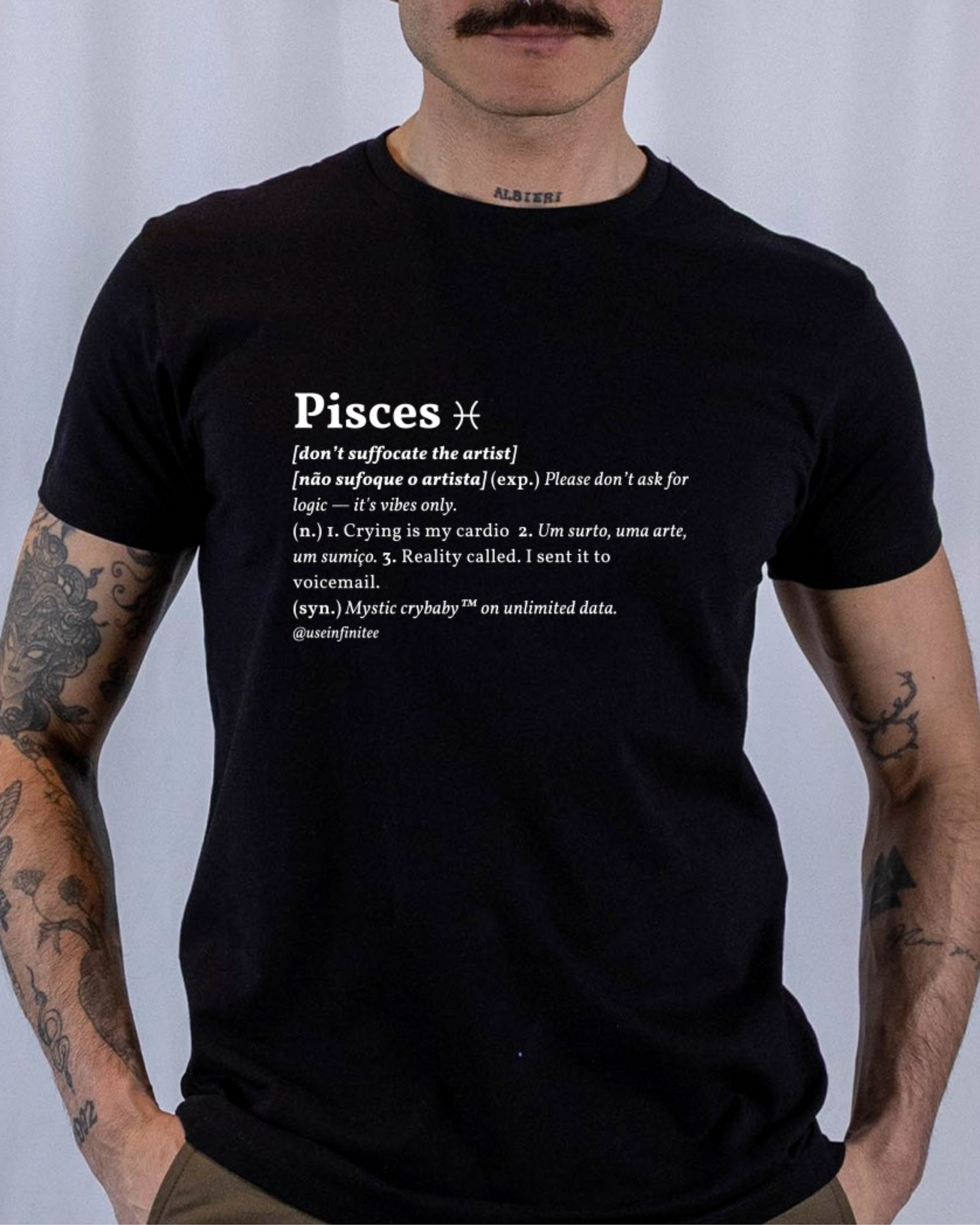 Pisces Basic White/Black Unisex T-shirt