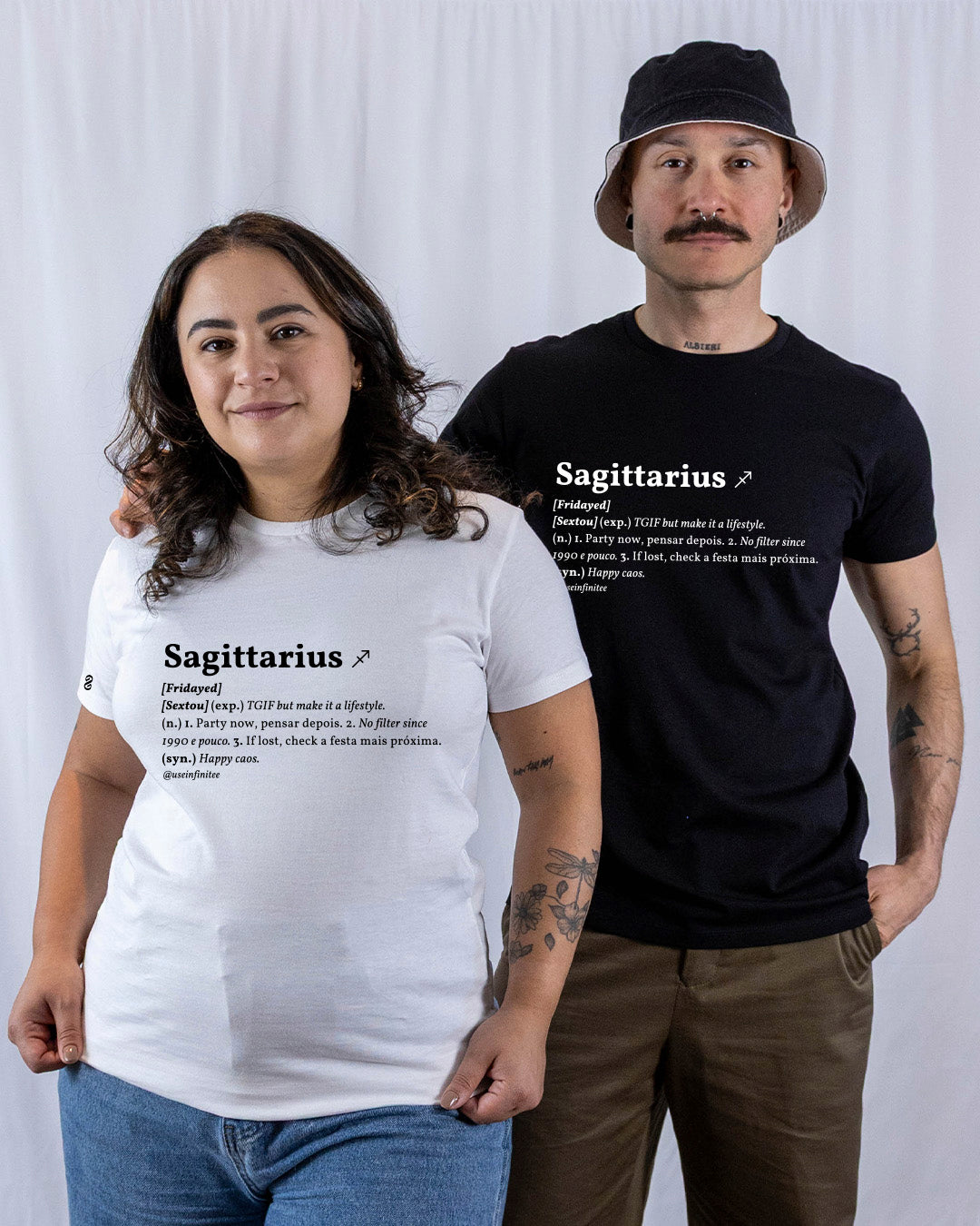 Sagittarius Basic White/Black Unisex T-shirt