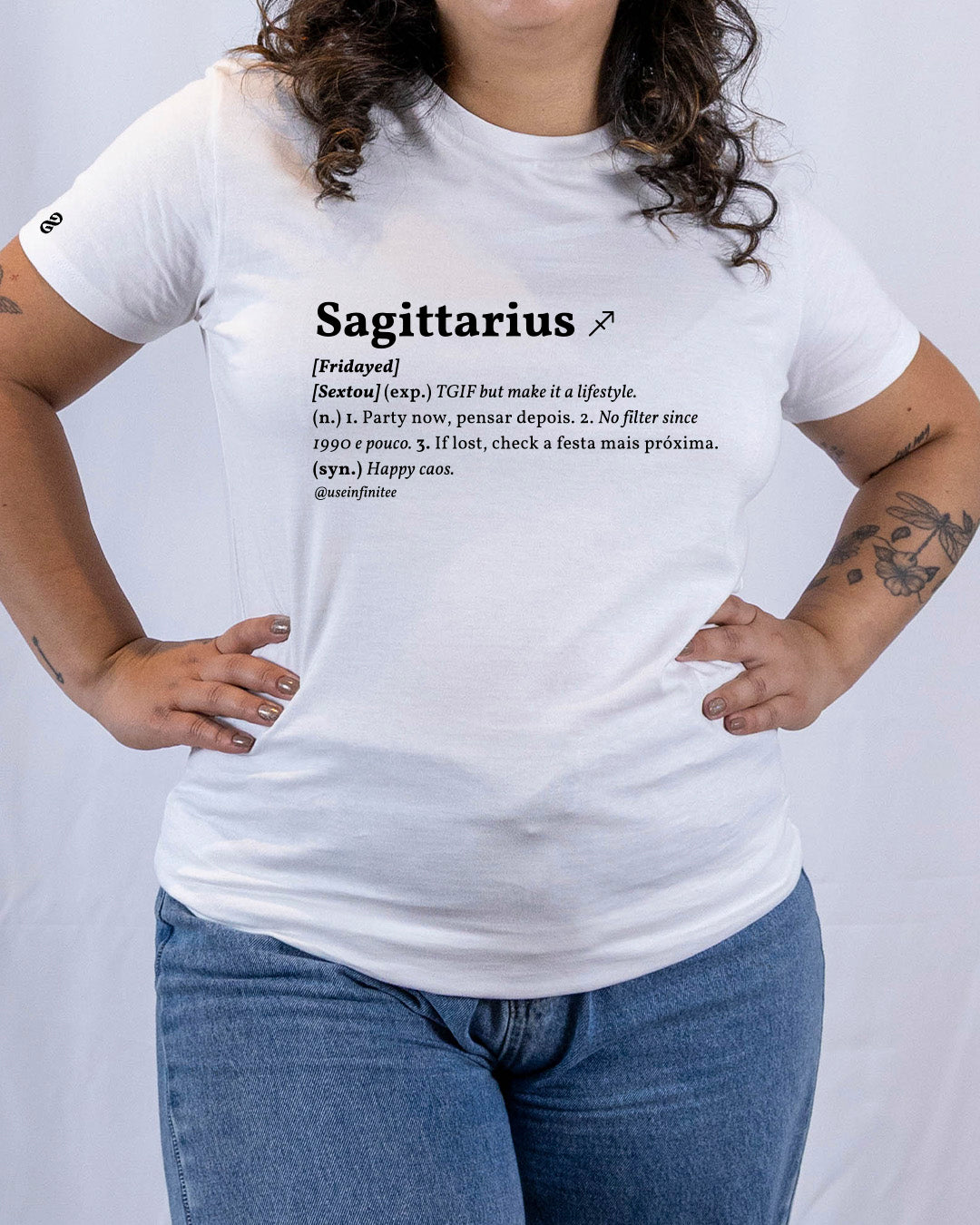 Sagittarius Basic White/Black Unisex T-shirt