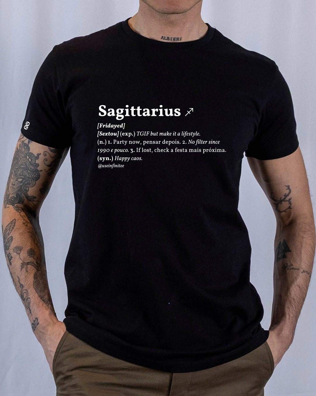 Sagittarius Basic White/Black Unisex T-shirt