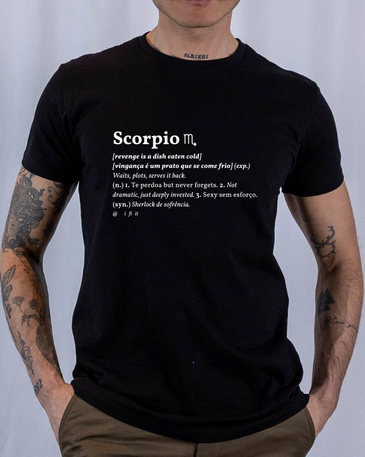 Scorpio Basic White/Black Unisex T-shirt
