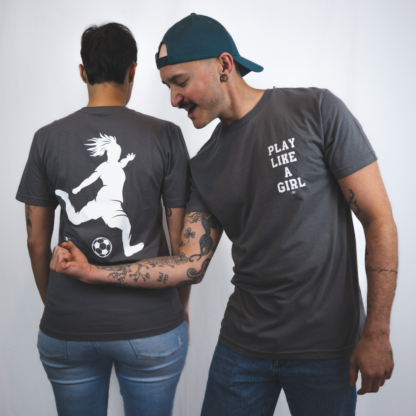 Play Like a Girl Basic Grey Unisex T-shirt