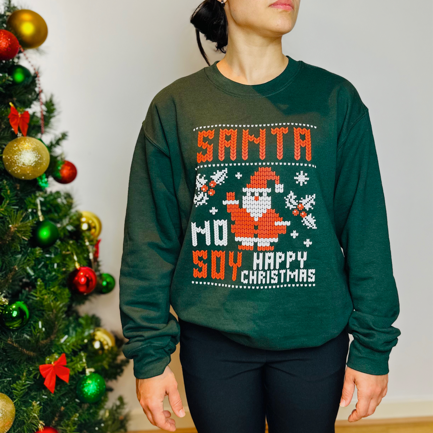 Unisex Santa No Soy Forest Greey Sweatshirt