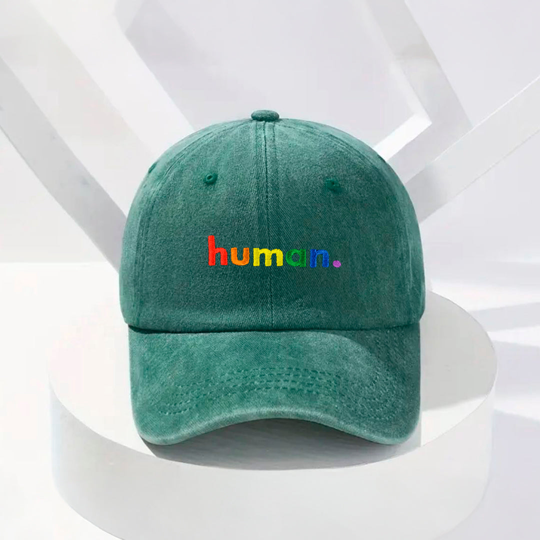 Human Stonewashed Embroidered Hat