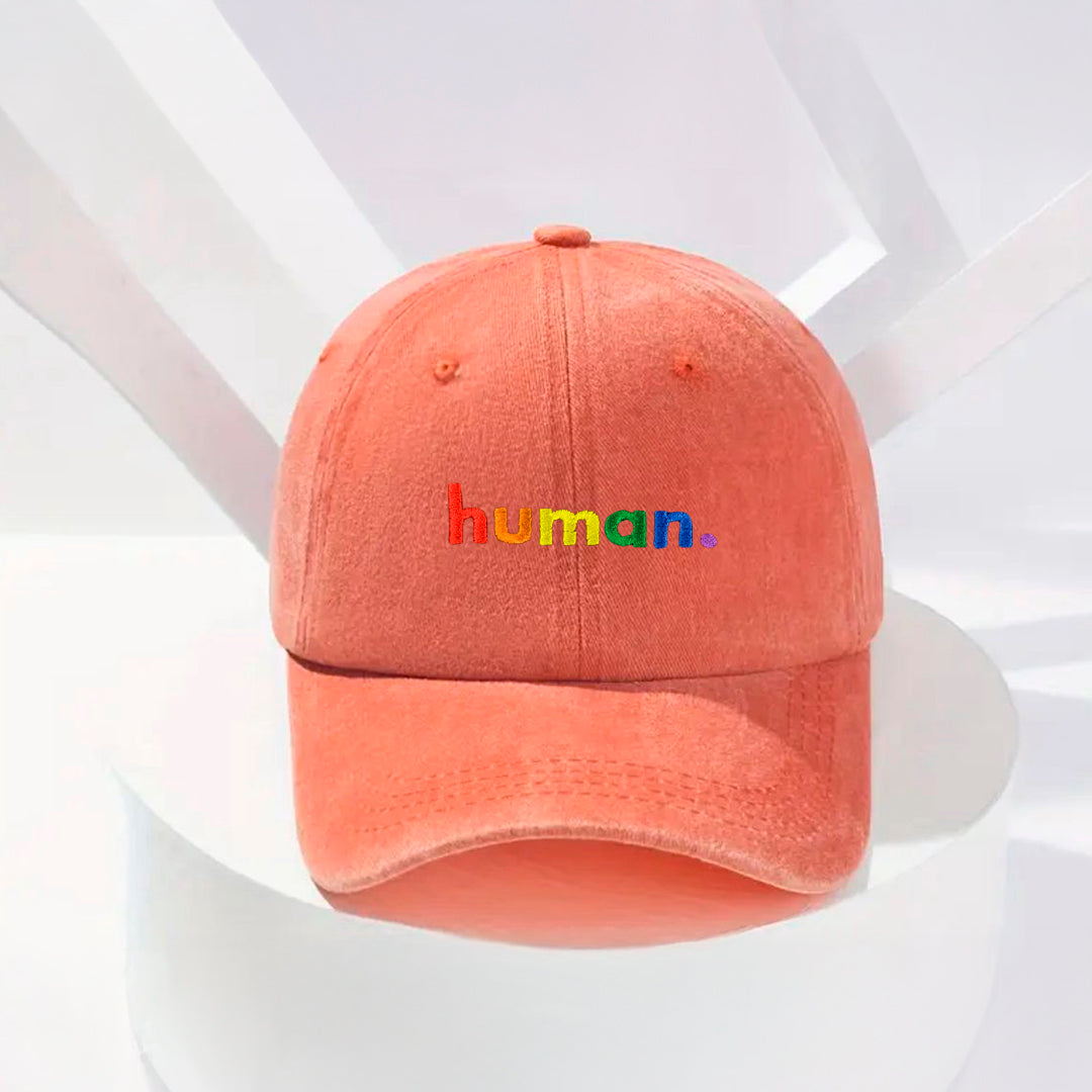 Human Stonewashed Embroidered Hat
