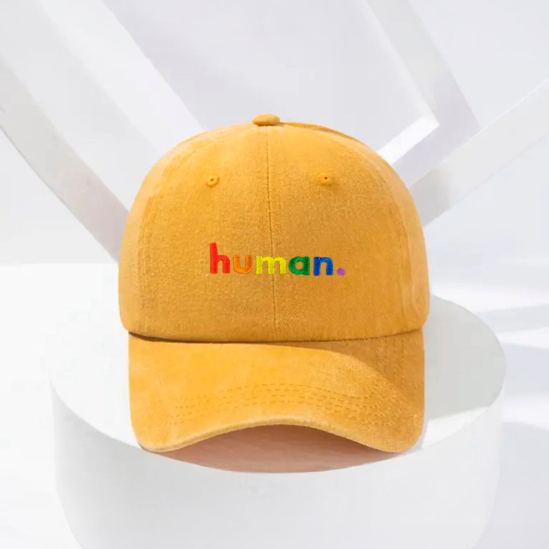 Human Stonewashed Embroidered Hat