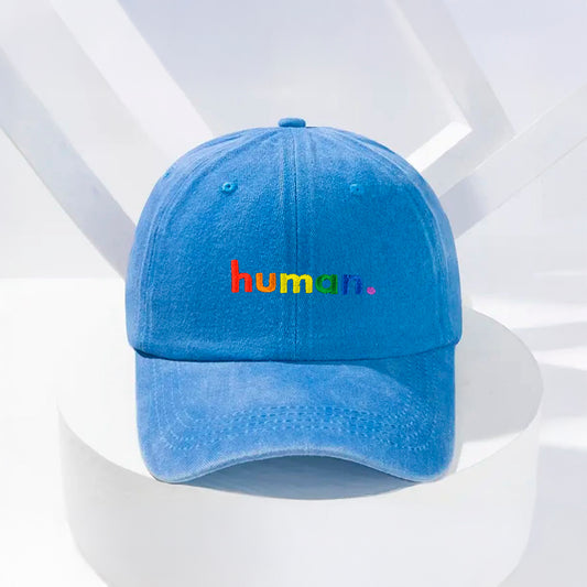 Human Stonewashed Embroidered Hat
