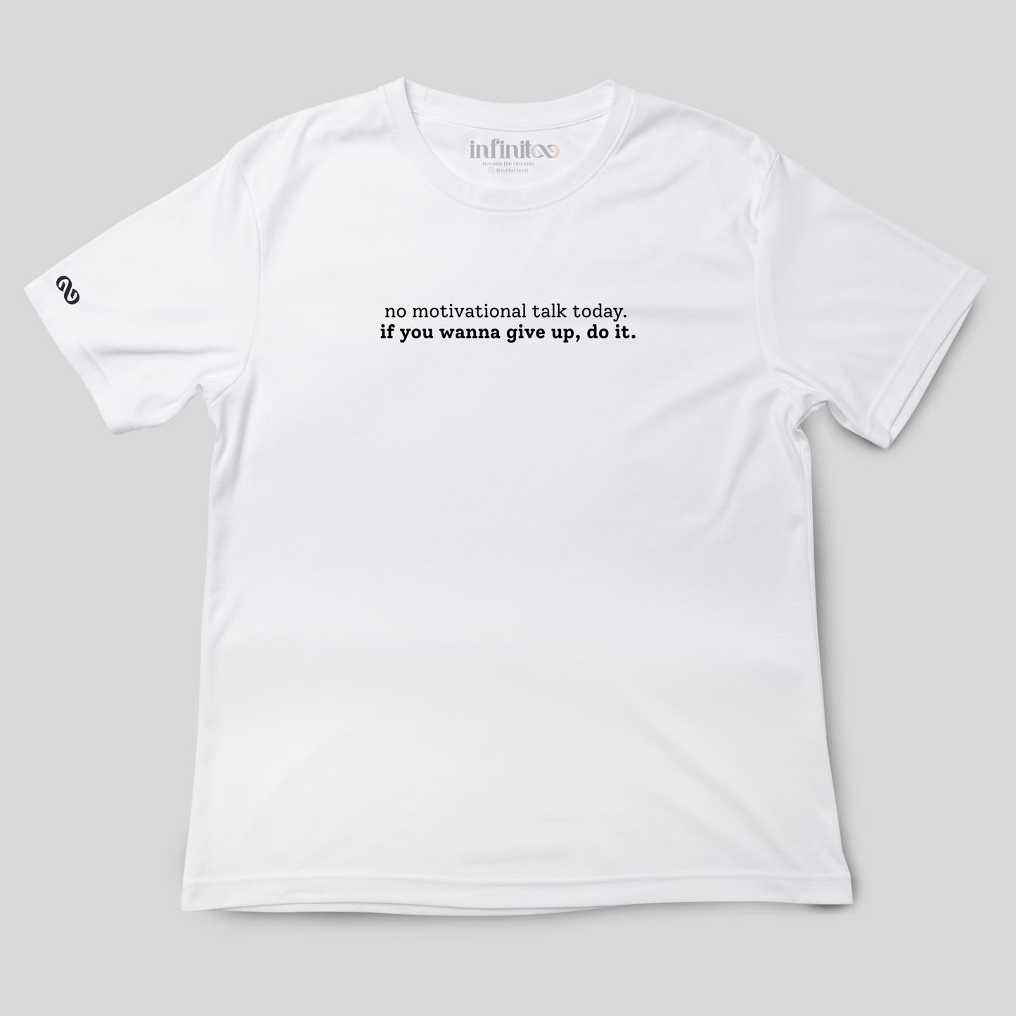 No Motivational Talk Basic White/Black Unisex T-shirt