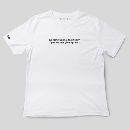 No Motivational Talk Basic White/Black Unisex T-shirt