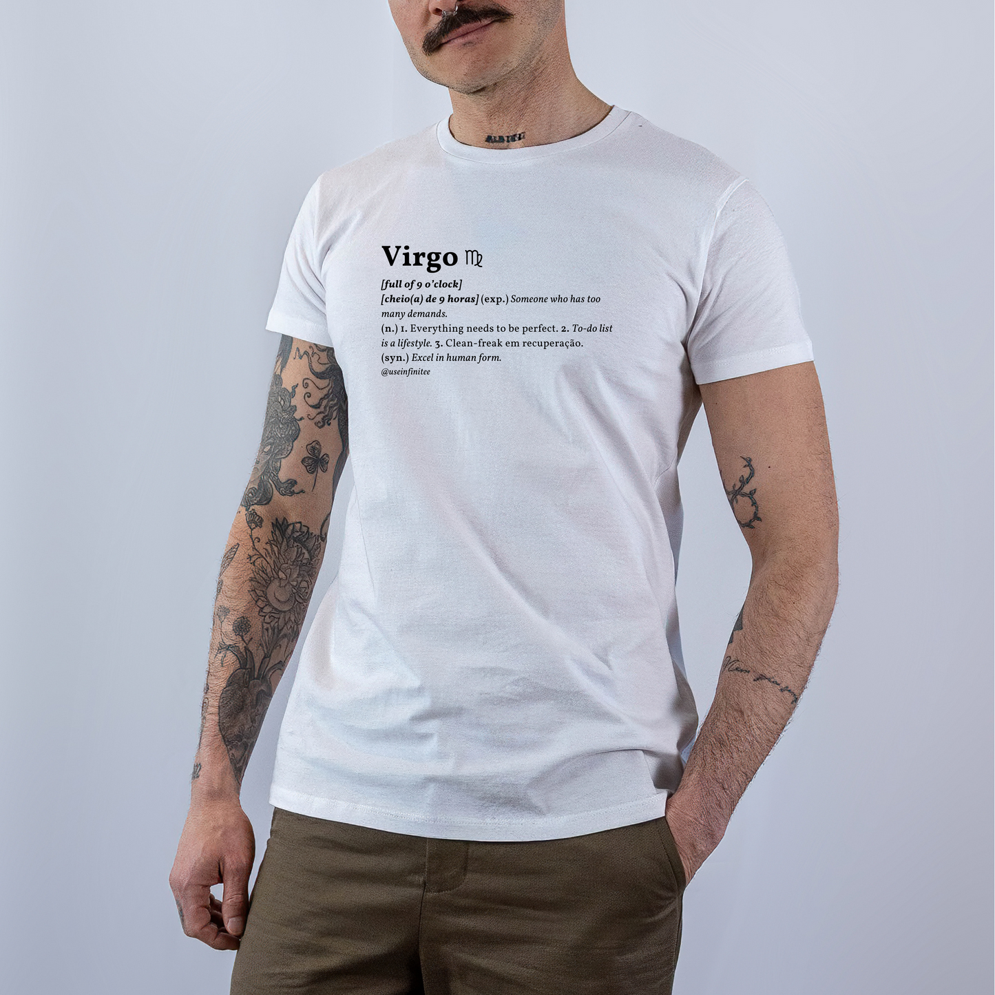 Virgo Basic White/Black Unisex T-shirt