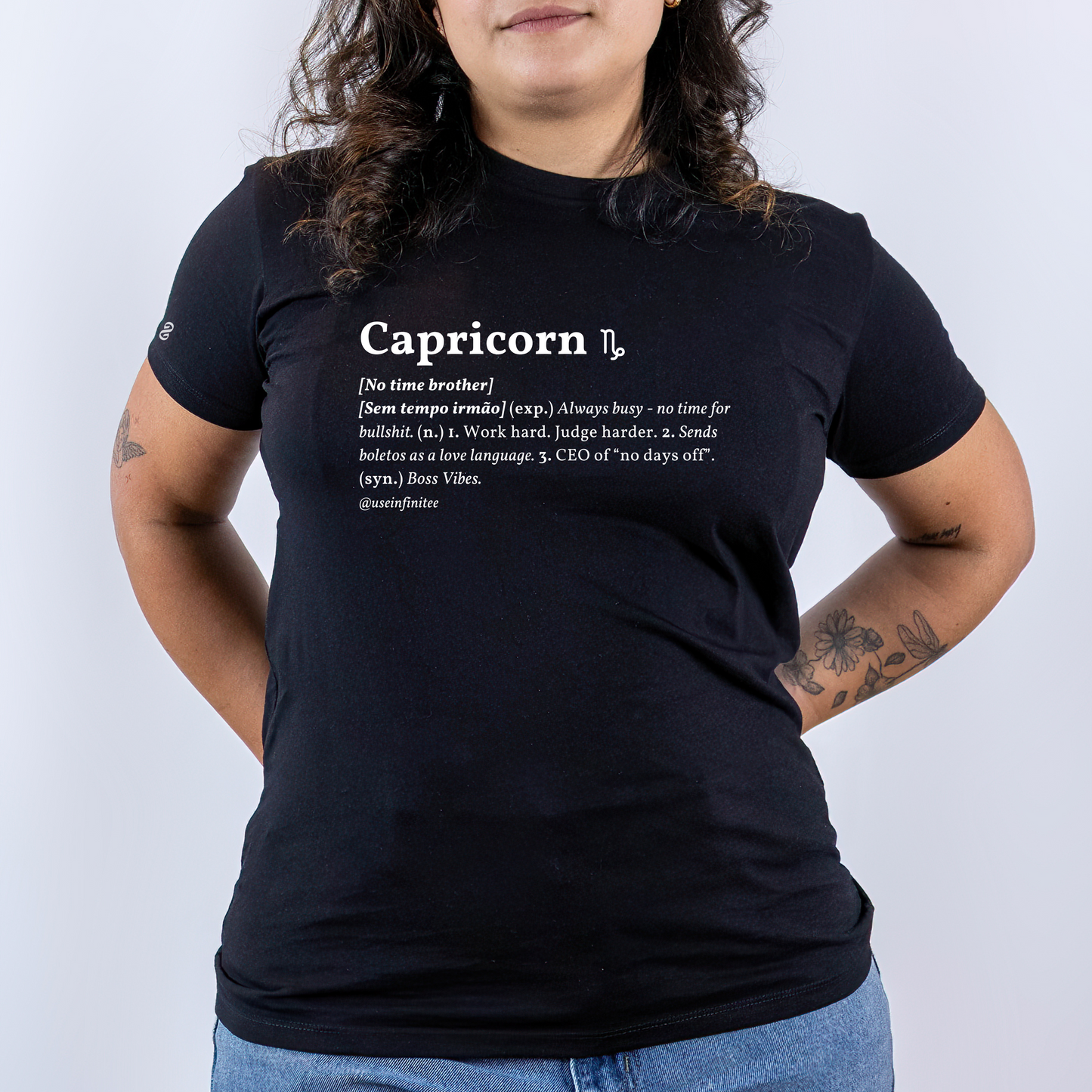 Capricorn Basic White/Black Unisex T-shirt
