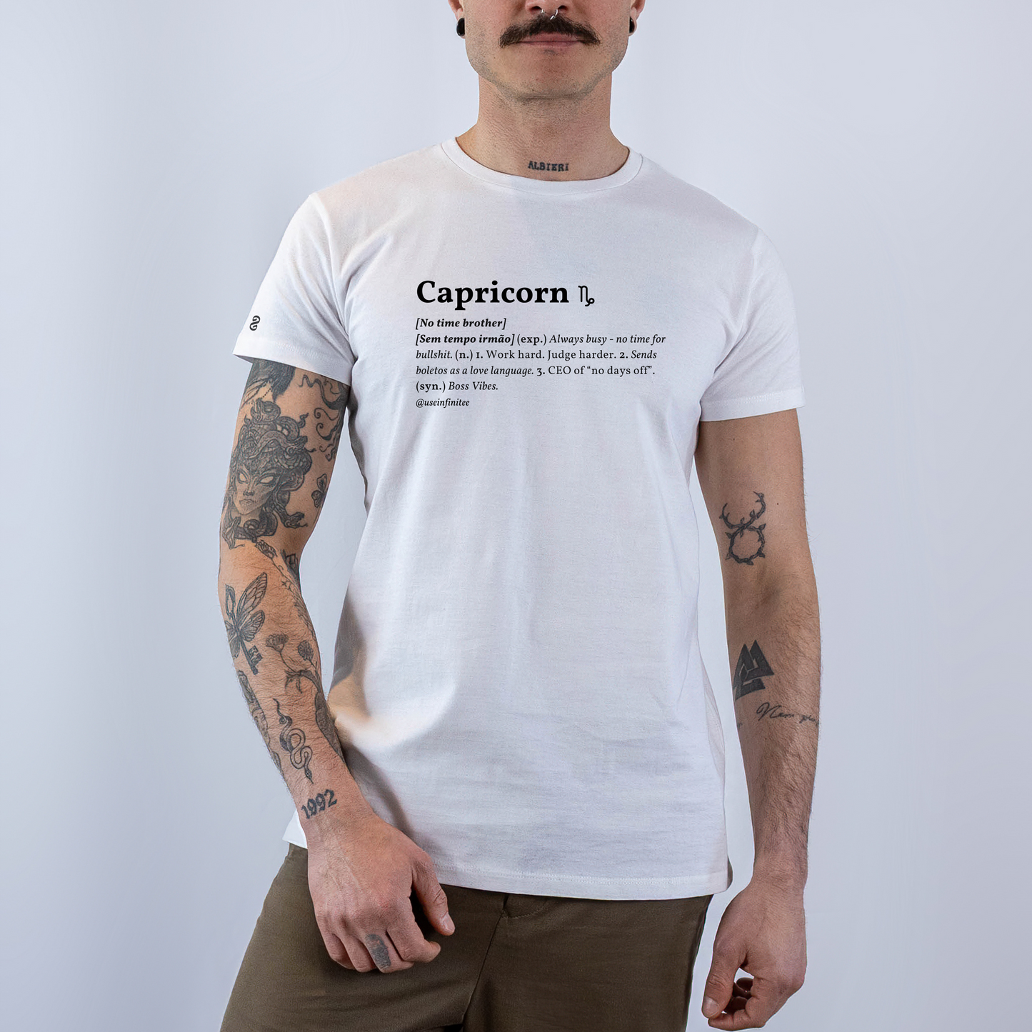 Capricorn Basic White/Black Unisex T-shirt