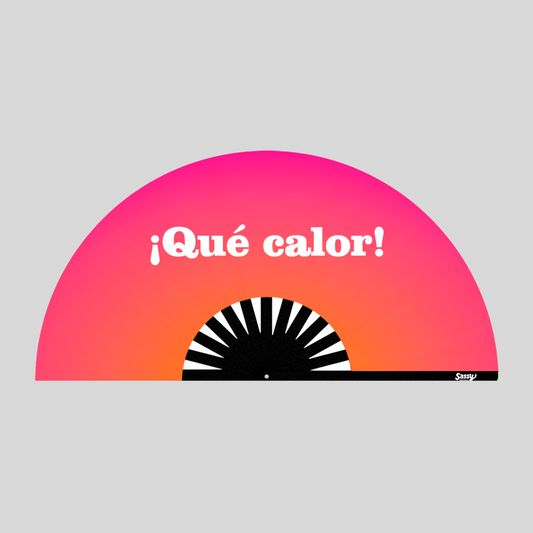 Premium Bamboo Fan – ¡Qué Calor! Pink