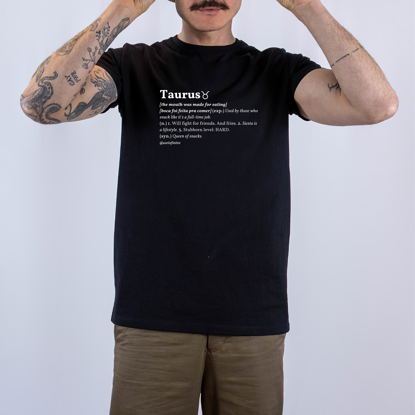 Taurus Basic White/Black Unisex T-shirt