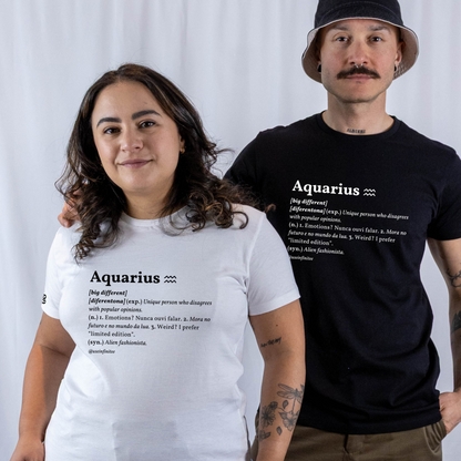 Aquarius Basic White/Black Unisex T-shirt