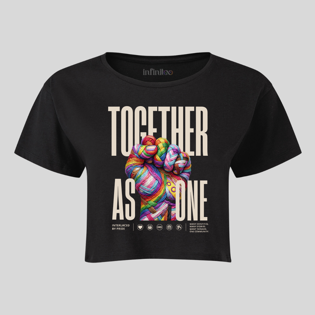 Together As One Premium Cotton Cropped T-Shirt