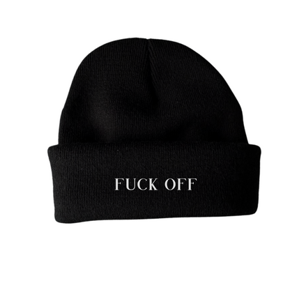 DualStyle Black Cuffed Beanie - Fuck Off