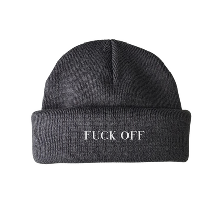 DualStyle Grey Cuffed Beanie - Fuck Off