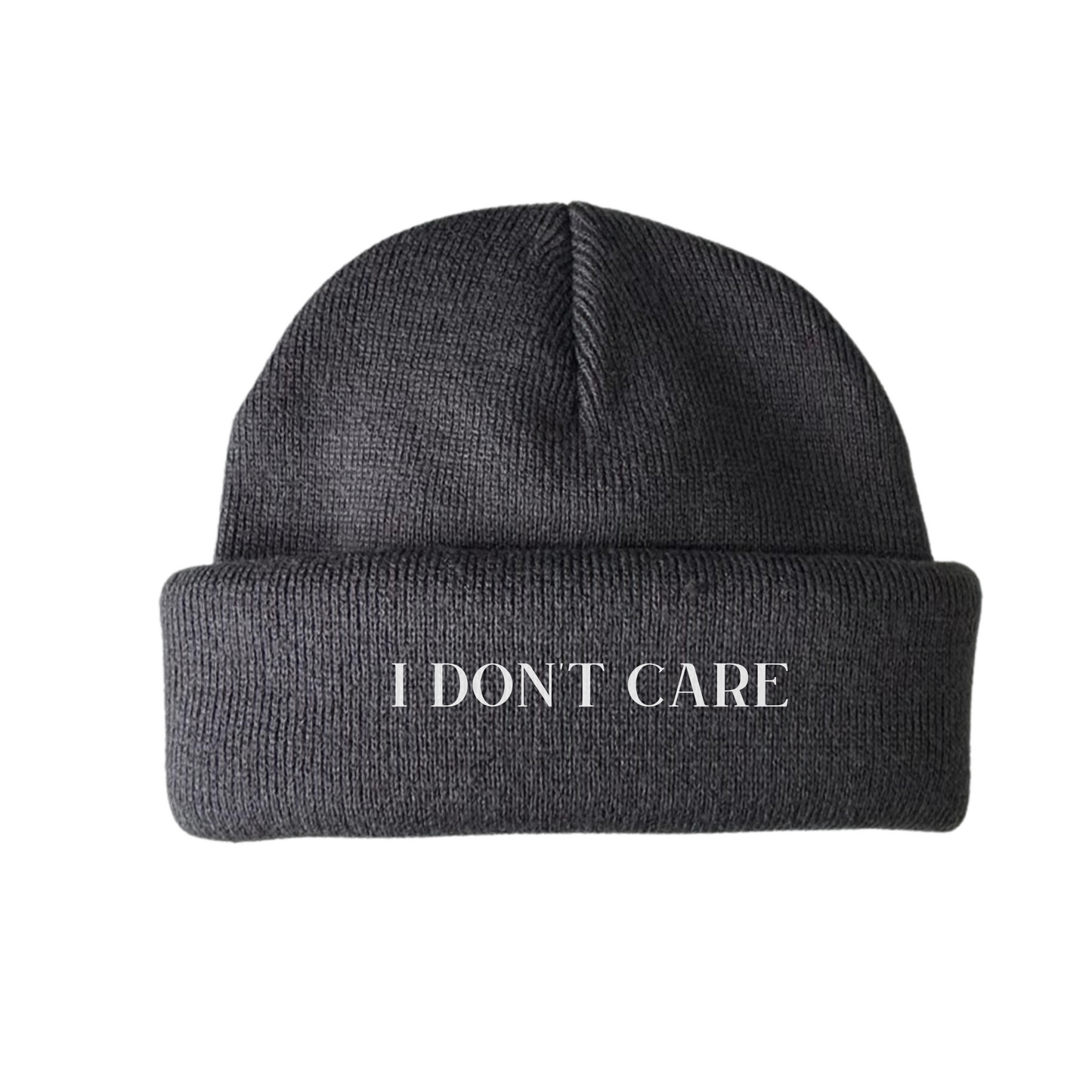 DualStyle Grey Cuffed Beanie - I Don't Care