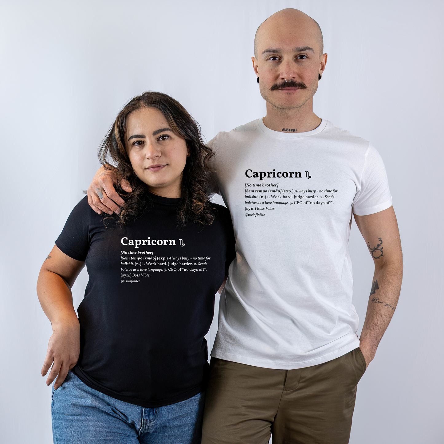 Capricorn Basic White/Black Unisex T-shirt