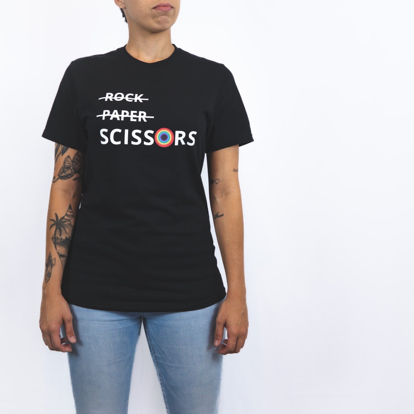 Unisex Scissors Basic Black T-shirt