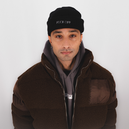 DualStyle Black Cuffed Beanie - Fuck Off