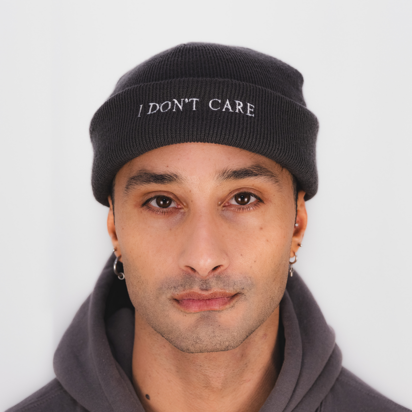DualStyle Grey Cuffed Beanie - I Don't Care