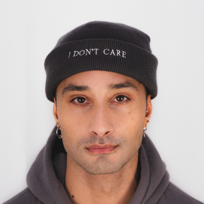 DualStyle Grey Cuffed Beanie - I Don't Care