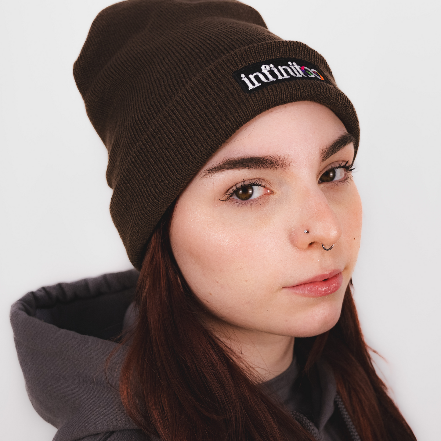 DualStyle Chocolate Cuffed Beanie - I Don't Care