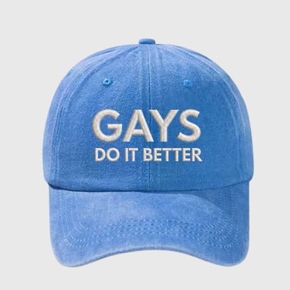 Gays Do It Better Stonewashed Embroidered Hat