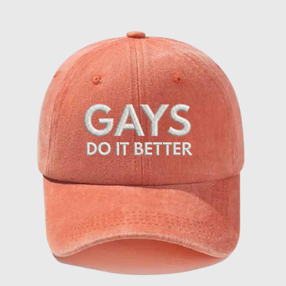 Gays Do It Better Stonewashed Embroidered Hat