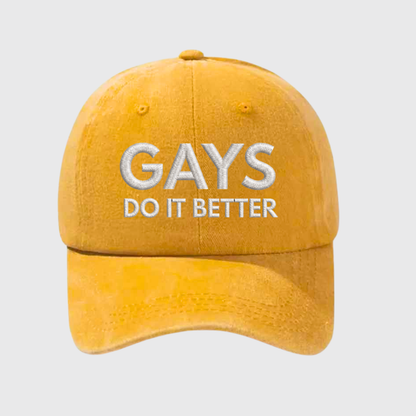 Gays Do It Better Stonewashed Embroidered Hat