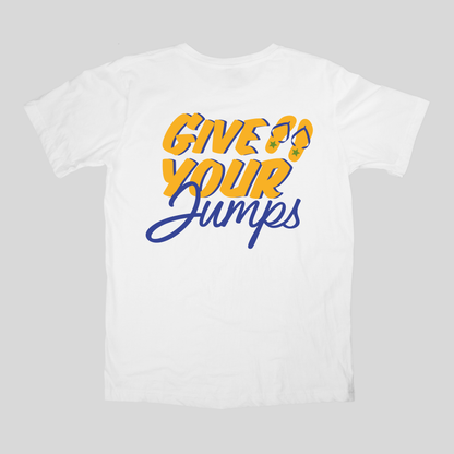 Give Your Jumps Basic White/Black Unisex T-shirt
