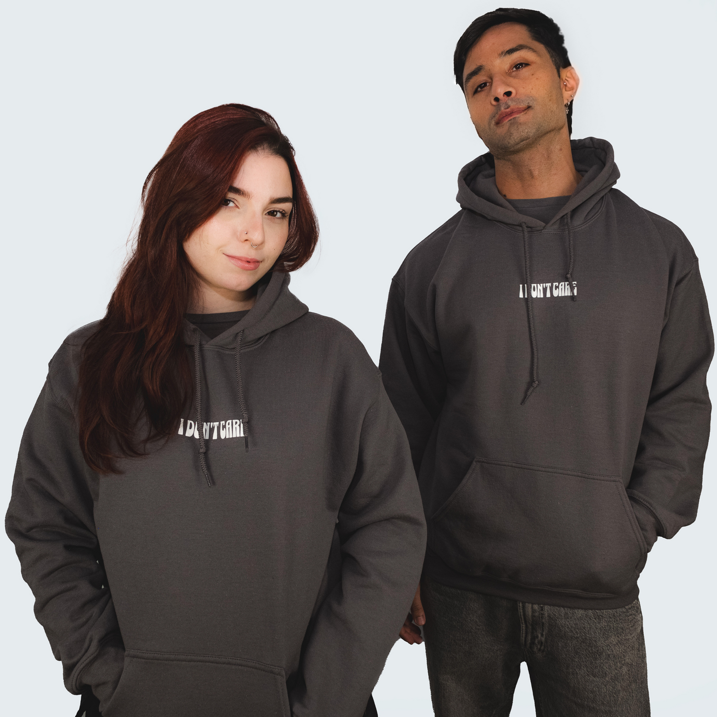 I Don't Care - Grey Unisex Hoodie