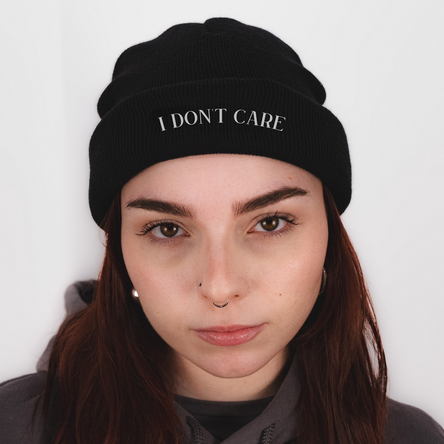 DualStyle Black Cuffed Beanie - I Don't Care